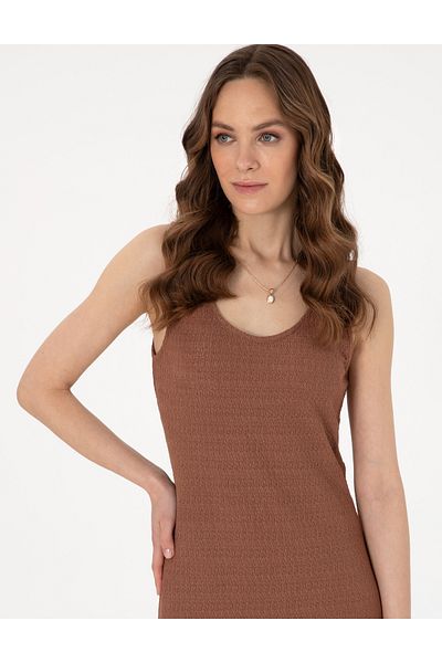 Pierre Cardin Brown Slim Fit Knitted Dress 50305997-Vr029