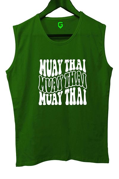 TOP GLORY Muay Thai Wave Printed Sleeveless Athlete T-Shirt Tank Top Athlete Fitness Singlet