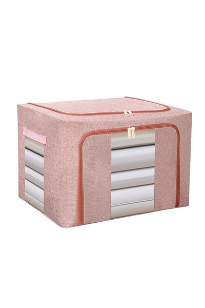 Flippy Foldable Storage Box, Flippy, 66 L, Cotton and Linen, 50x40x33 cm, 2 Windows, Front and Side, 2 Acce