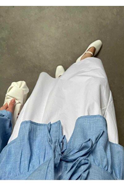 Gülmude Довга еластична спідниця в стилі кежуал з тканини поплін