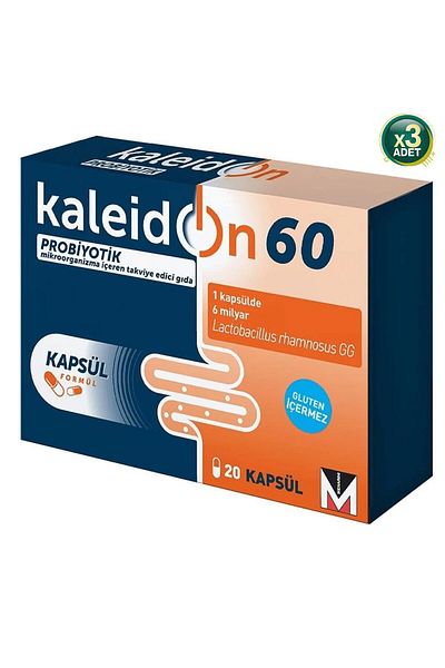 Kaleidon 60 Probiotic Microorganism Supplementing Food 20 Capsules - 3 Pcs