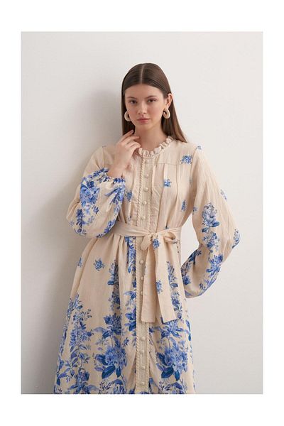 FUSHYA Floral Patterned Voile Dress