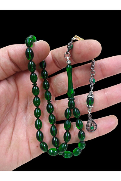 İnan Tesbih مسبحة روداج مطلية باللون الأخضر الناري والعنبر