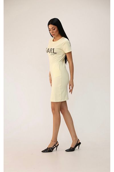 Koza Butik Women's Short Sleeve Stone Printed Dress 9771
