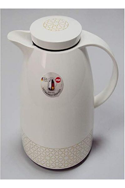 emsa Auberge Flask, 1.5L, White-Gold – Elegant, Leak-Proof, Long-Lasting Hot & Cold Insulation