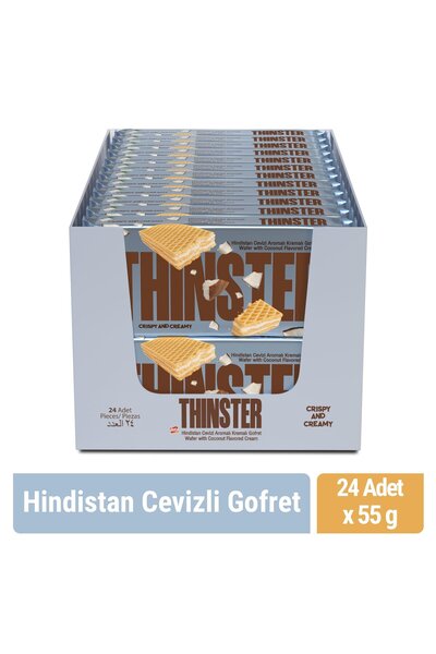 Thinster Hindistan Cevizli Kremalı Gofret 55 gr x 24 adet