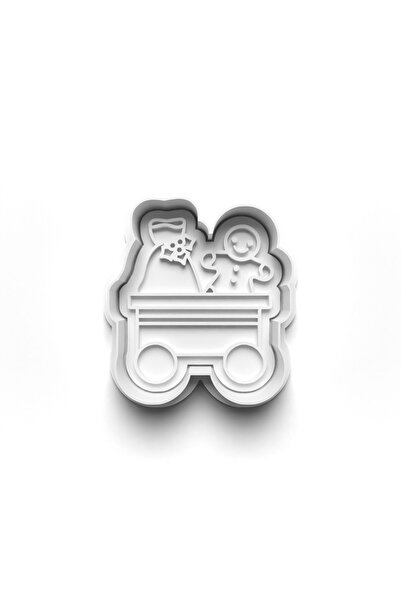 Adana Pasta Malzemeleri Christmas Train Cooky Cutter and Stamper 3D-0707_3