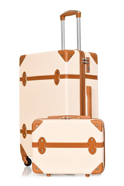 MORANO Morano Classic Vintage 24" Spinner Luggage with Safety Lock and Handbag