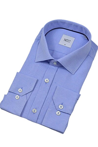 KAMER Чоловіча класична сорочка з довгими рукавами та армурою 3745 BGL-ST04390