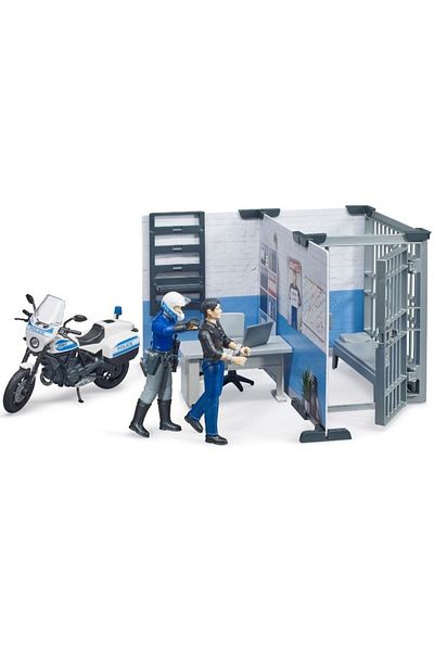 Bruder Bruder bworld play set - Police station with motorcycle