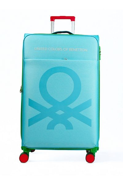United Colors of Benetton BNTE-50 28 Inch- Checked Luggage with TSA Lock- LIGHT BLUE