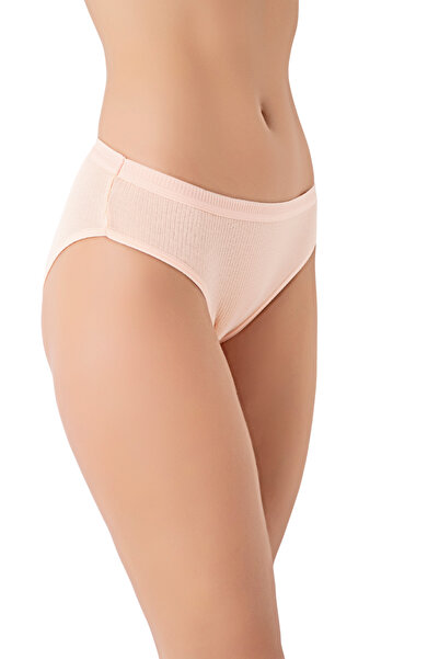 BEGBOR LİNGERİE Set of 5 Beige Color Trophy Fabric and Waist Part Detail Panty Set