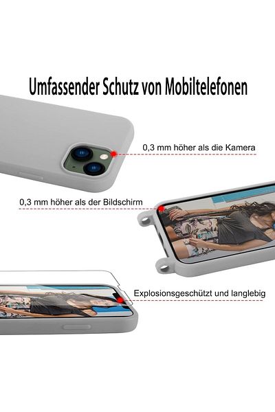 Gumo-Long Set of case with cord and 2 protective films for iPhone 13 Pro Max Gumo, TPU/polyester/glass,