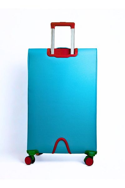 United Colors of Benetton BNTE-50 28 Inch- Checked Luggage with TSA Lock- LIGHT BLUE