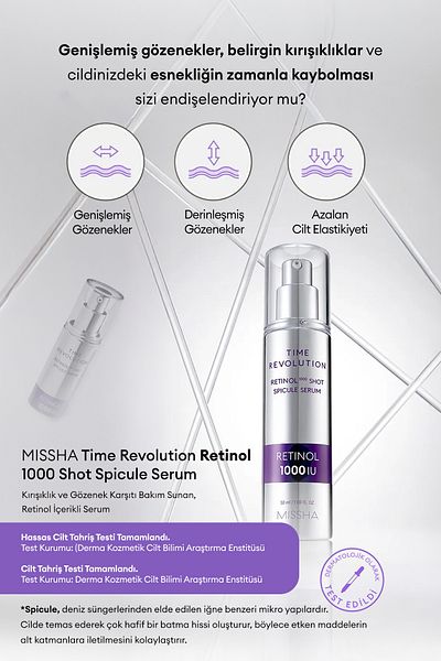 Missha Anti-Wrinkle and Anti-Pore Retinol Serum Time Revolution Retinol 1000 Shot Spicule Serum