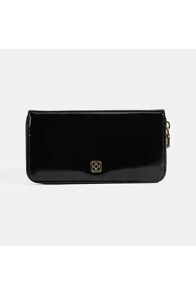 Desa Women's Black Patent Leather Wallet