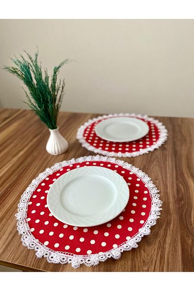 dkacollections Laced Polka Dot Supla American Service Dowry Gift Supla Set