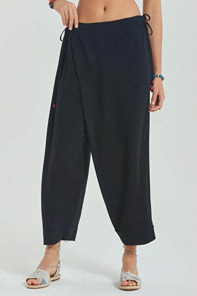 Los banditos İp Detaylı Beli Ayarlanabilir Kadın Salaş Pantolon