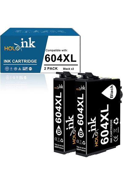 Hoinklo Set Of 2 604xl Cartridges For Epson 604 Printer, Black