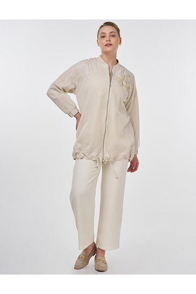 Kayra Διχτυωτό γιακά College Jacket Stone