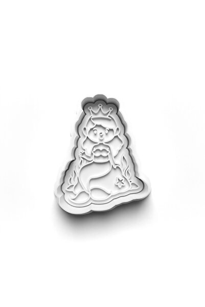 Adana Pasta Malzemeleri Mermaid Cooky Cutter and Stamper 3D-0562_2