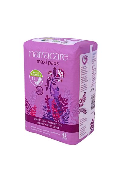 Natracare Organic Maxi Pads Regular – 14 pcs | Plastic-Free, Natural & Biodegradable Feminine Care