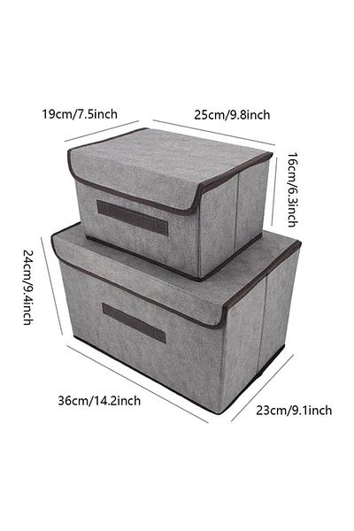 Generic 2 Pieces Fabric Storage Boxes With Lids, Garment Bags, Foldable Storage Boxes Organize