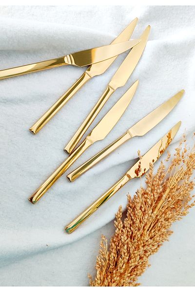 EBRULİEMAYE Gold Dessert Knife 6 Person 6 Pcs Not Fade Product