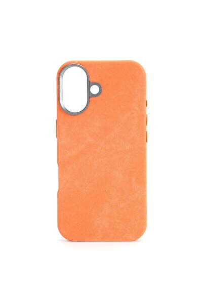 megaMobile Husă megaMOBILE® DENIM pentru iPhone 16, portocaliu