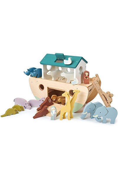 Tender Leaf Toys Arca lui Noe, din lemn premium - Noah's Shape Sorter Ark - 2...