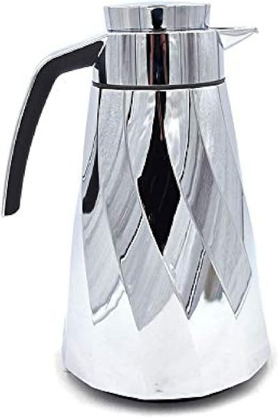 emsa Cone Swirl Flask, 1.5L, Chrome – Elegant, Leak-Proof, Long-Lasting Hot & Cold Insulation