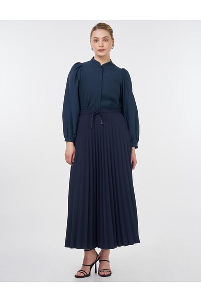 Kayra Δικαστής γιακάς Lyocell Μπλούζα Navy Blue