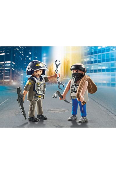 Playmobil Set of 2 Playmobil figures - Policeman with thief