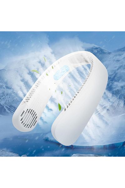 MQFORU portable neck fan, ABS, white, 5000mAh