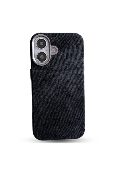 megaMobile Husă megaMOBILE® DENIM pentru iPhone 16, negru