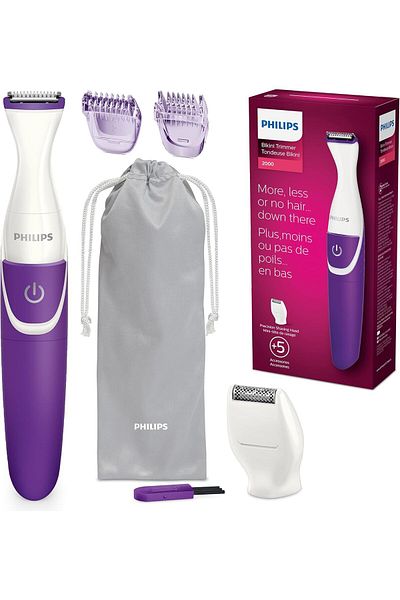 Philips Beauty Bikini Genie Cordless Trimmer for Bikini Line Hair Removal, with Shaving Head and Com