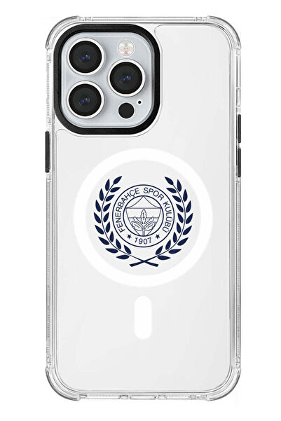 Fenerbahçe iPhone 13 Pro Uyumlu Fenerbahçe Yapraklı Arma MagSafe Lisanslı Tel...