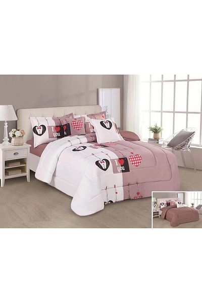 HOURS Two-Piece Romantic Horse Quilt, 6 Pieces, Rosemary-004