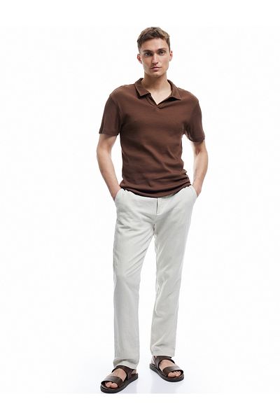 Koton Βαμβακερό κοντομάνικο μπλουζάκι Basic Polo Slim Fit
