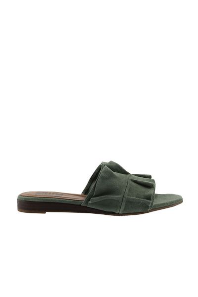 Bueno Shoes Ανοιχτό πράσινο σουέντ γυναικείες παντόφλες - 01wn1908
