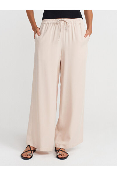 Dilvin 71623 Geniş Paça Pantolon-Bej