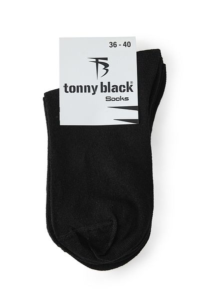 Tonny Black Унисекс черни 2 чифта обикновени памучни колежански чорапи