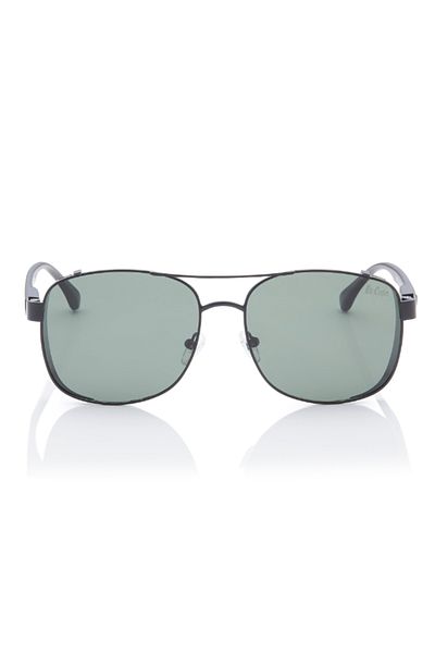 Lee Cooper Polarized Sunglasses Matte Black Frame G15 Mirror Lens 59mm - LC1209C01