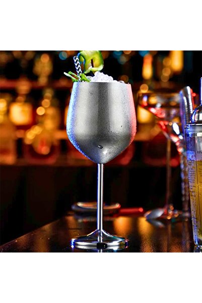 OEM Wine glass, Shiny Silver, stainless steel, corrosion-resistant, silver, 500 ml