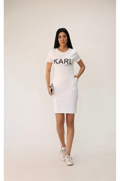 Koza Butik Rochie de damă cu mânecă scurtă cu imprimeu cu piatră 9771