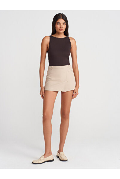 Dilvin 21048 Κάλυμμα λαιμόκοψης-Σκούρο καφέ