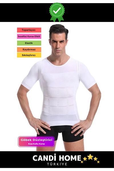 HOBİ CONDİ Trend Model Special Series Upright Posture Gynecomastia Tightening Belly Firming Short Sleeve Corset Athlete