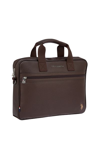 U.S. Polo Assn. Us Polo Assn 25029-25030 Laptop Bag with Shoulder Strap Briefcase Brown