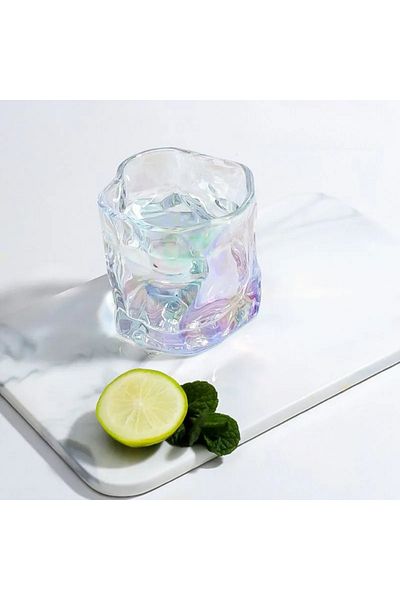OEM Pahar pentru whisky, Iridium, multicolor, din sticla, 200 ml, 7.5 x 7.5 cm