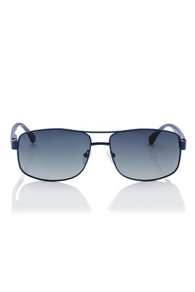 Lee Cooper Polarized Sunglasses Dark Blue Frame Gradient G15 Mirror Lens 64mm - LC1203C01